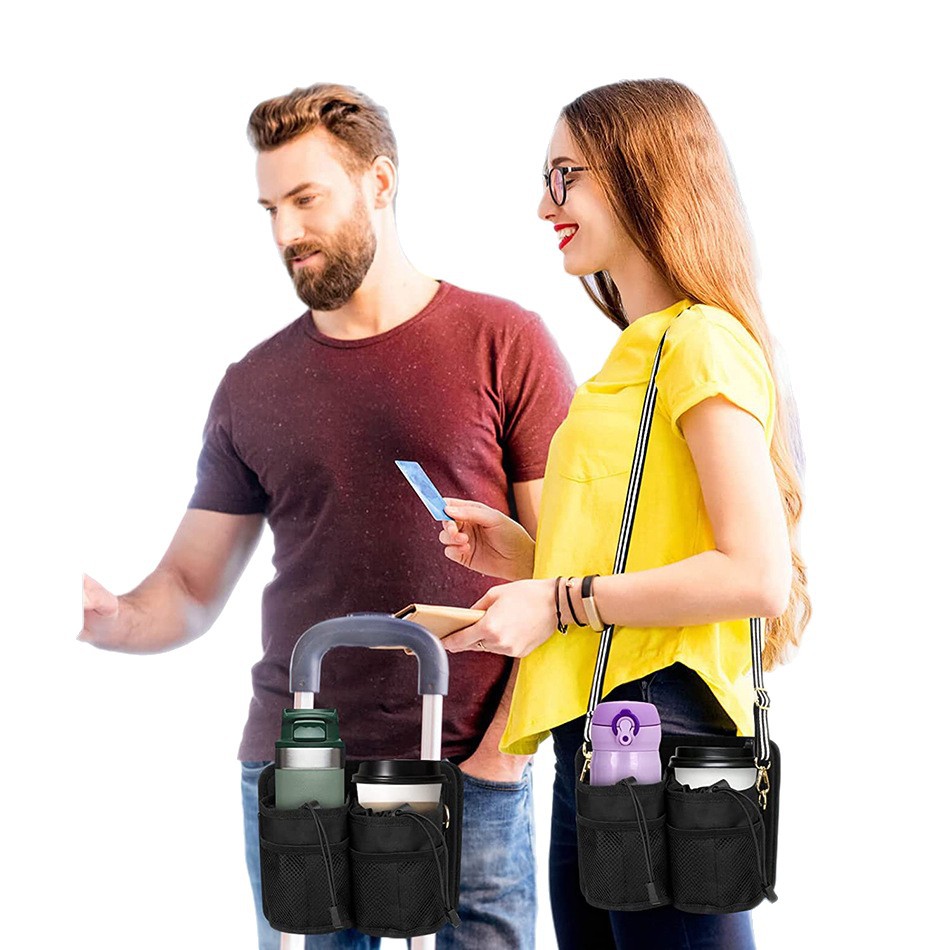 Amazon's Best-Selling Two-Cup Coffee Milk Tea Storage Bag Hanging Suitcase Water Cup Cover Waterproof Multi-Functional Travel Cup Bag