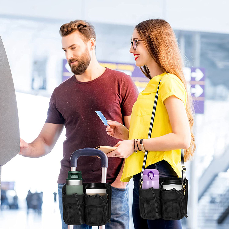 Amazon's Best-Selling Two-Cup Coffee Milk Tea Storage Bag Hanging Suitcase Water Cup Cover Waterproof Multi-Functional Travel Cup Bag
