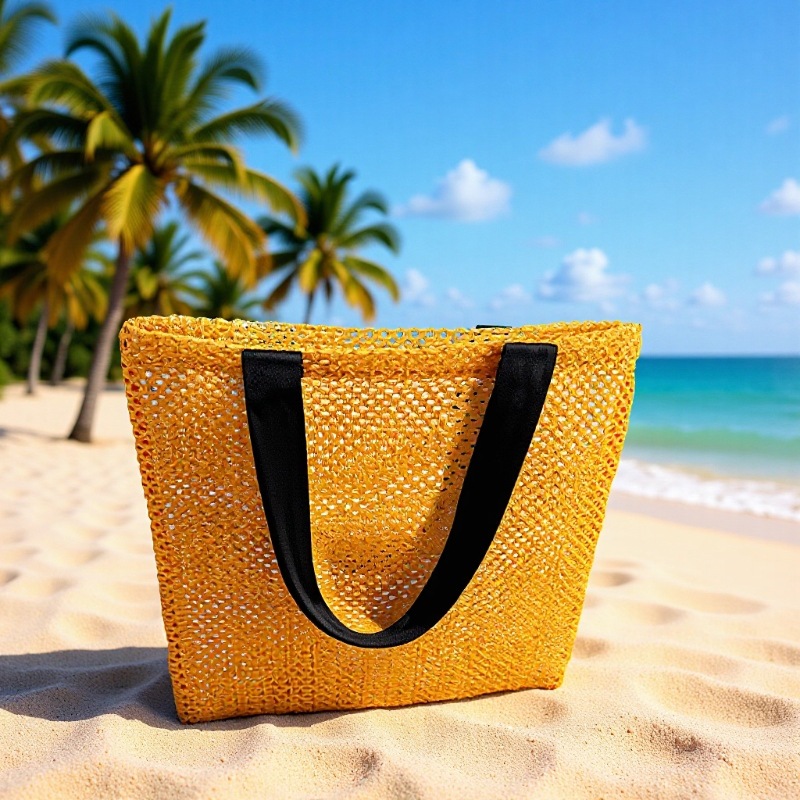 Ins Style Summer Relaxed Style Lazy Style Knitted Shoulder Bag for Women 2025 Literary Elegant Casual Knitted Tote Bag