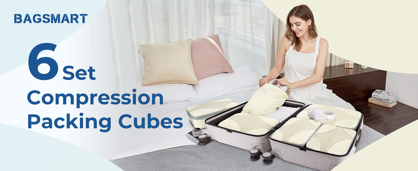 Bagsmart Travel Compression Storage Bag, Luggage Storage Bag, Suitable for Cruises, Lightweight and Luxurious Compression
