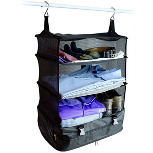 Three-Layer Hanging Bag Storage Bag Large Capacity Wardrobe Hanging Folding Storage Bag Outdoor Travel Multi-Functional Hanging Bag