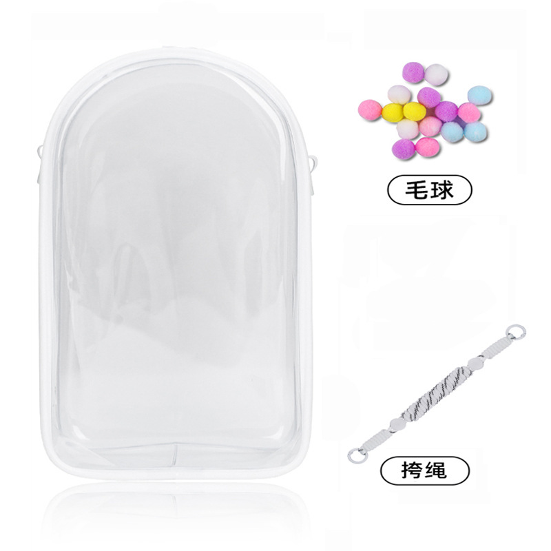 20cm Cotton Doll Walking Bag Transparent Pvc Storage Dustproof Protective Cover Single Shoulder Strap Winter Movement Doll Bag