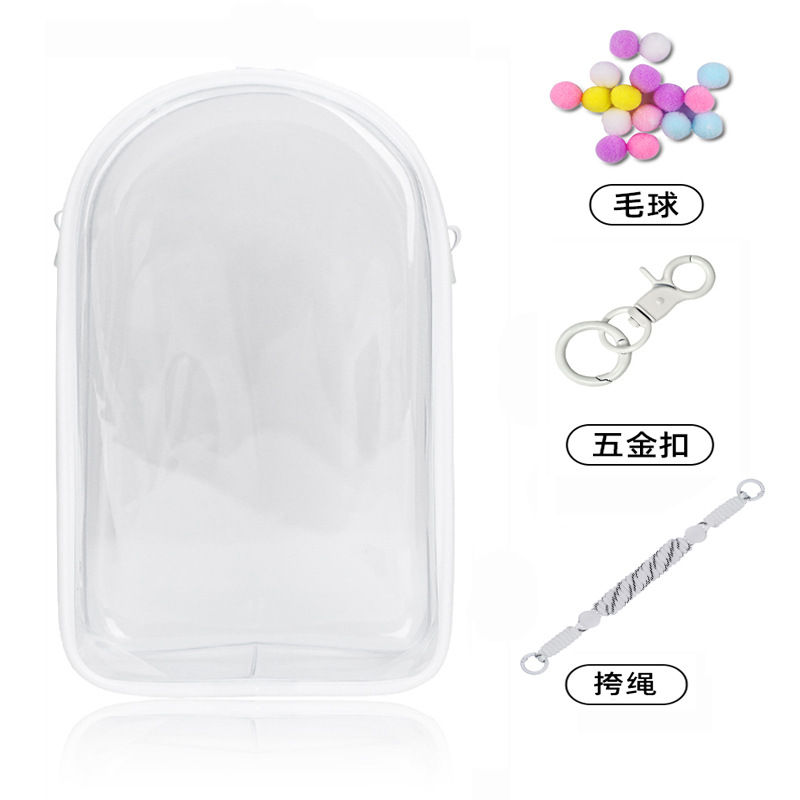 20cm Cotton Doll Walking Bag Transparent Pvc Storage Dustproof Protective Cover Single Shoulder Strap Winter Movement Doll Bag