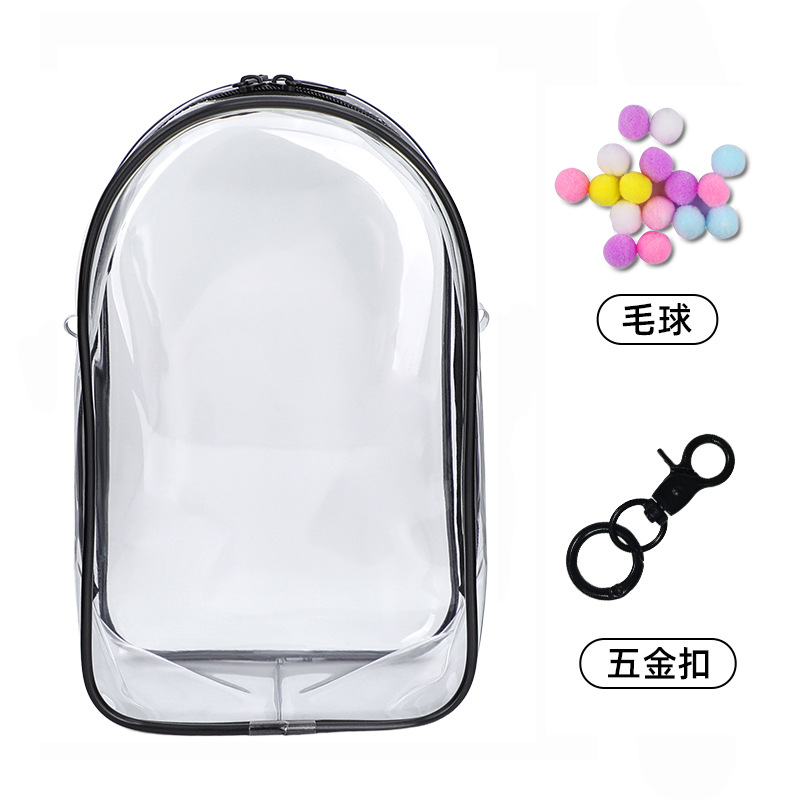 20cm Cotton Doll Walking Bag Transparent Pvc Storage Dustproof Protective Cover Single Shoulder Strap Winter Movement Doll Bag