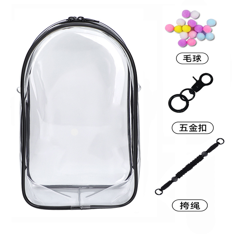 20cm Cotton Doll Walking Bag Transparent Pvc Storage Dustproof Protective Cover Single Shoulder Strap Winter Movement Doll Bag