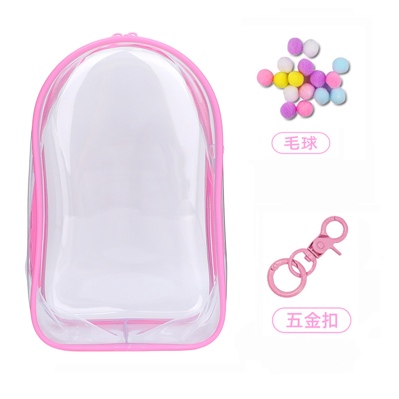 20cm Cotton Doll Walking Bag Transparent Pvc Storage Dustproof Protective Cover Single Shoulder Strap Winter Movement Doll Bag