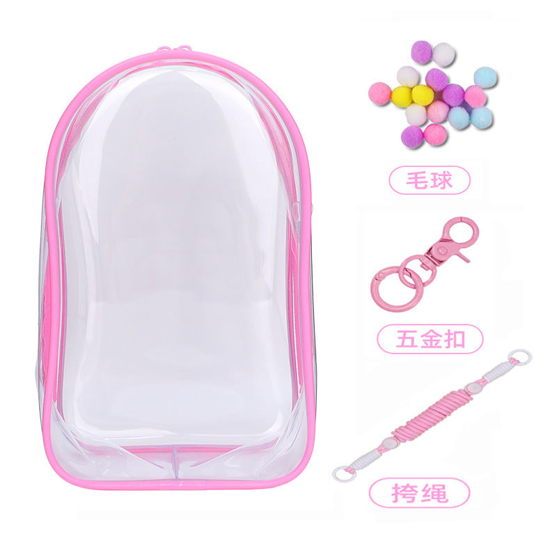 20cm Cotton Doll Walking Bag Transparent Pvc Storage Dustproof Protective Cover Single Shoulder Strap Winter Movement Doll Bag