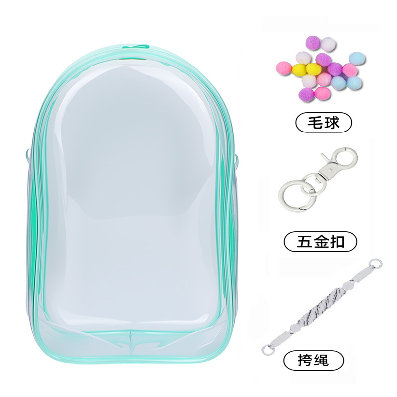 20cm Cotton Doll Walking Bag Transparent Pvc Storage Dustproof Protective Cover Single Shoulder Strap Winter Movement Doll Bag