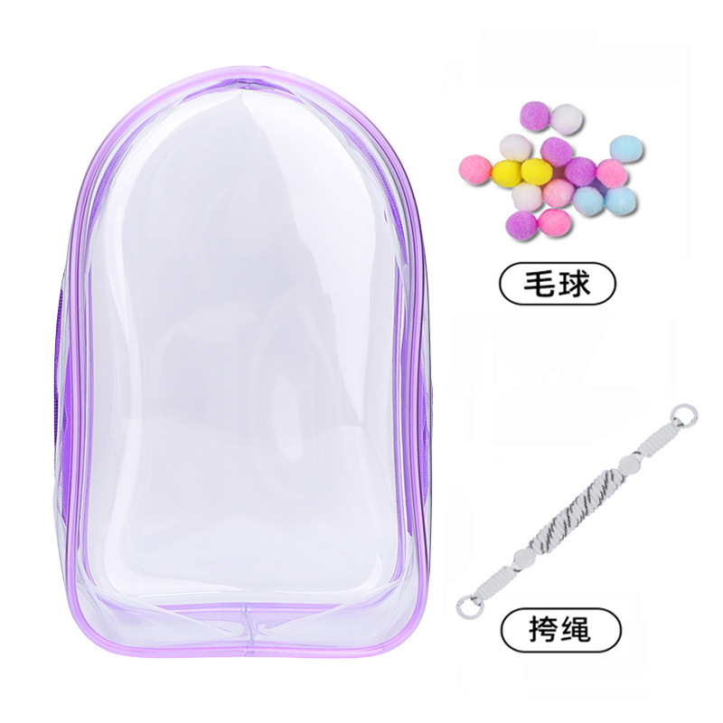 20cm Cotton Doll Walking Bag Transparent Pvc Storage Dustproof Protective Cover Single Shoulder Strap Winter Movement Doll Bag