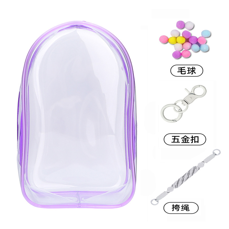 20cm Cotton Doll Walking Bag Transparent Pvc Storage Dustproof Protective Cover Single Shoulder Strap Winter Movement Doll Bag