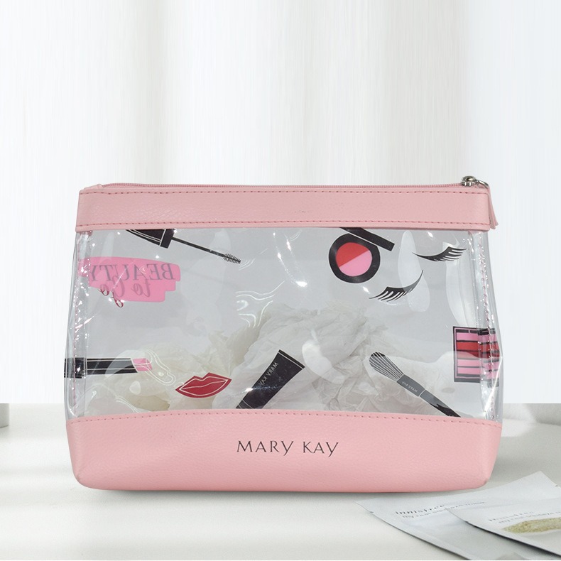 Korean Pvc Cosmetics Cosmetics Bag Women's Pu Straw Mat Pattern Large Capacity Transparent Waterproof Cosmetic Toiletry Bag Factory Wholesale