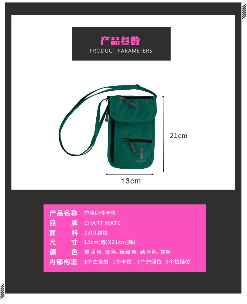 Japanese Anti-Theft Id Storage Bag Multi-Functional Portable Passport Holder Ticket Card Bag Crossbody Mobile Phone Bag