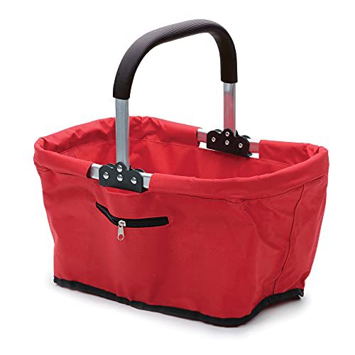 Cross-Border Amazon Best-Selling Foldable Shopping Basket Aluminum Frame Durable Shopping Basket Storage Basket Picnic Basket New