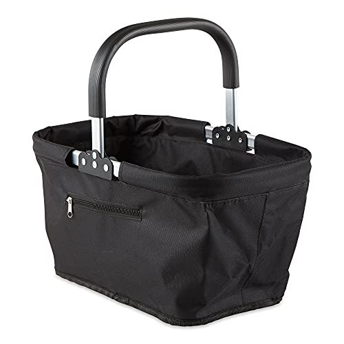 Cross-Border Amazon Best-Selling Foldable Shopping Basket Aluminum Frame Durable Shopping Basket Storage Basket Picnic Basket New