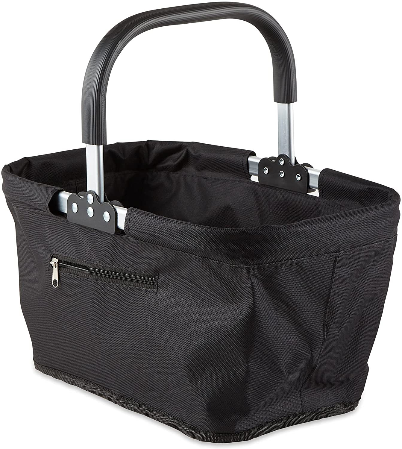 Cross-Border Amazon Best-Selling Foldable Shopping Basket Aluminum Frame Durable Shopping Basket Storage Basket Picnic Basket New