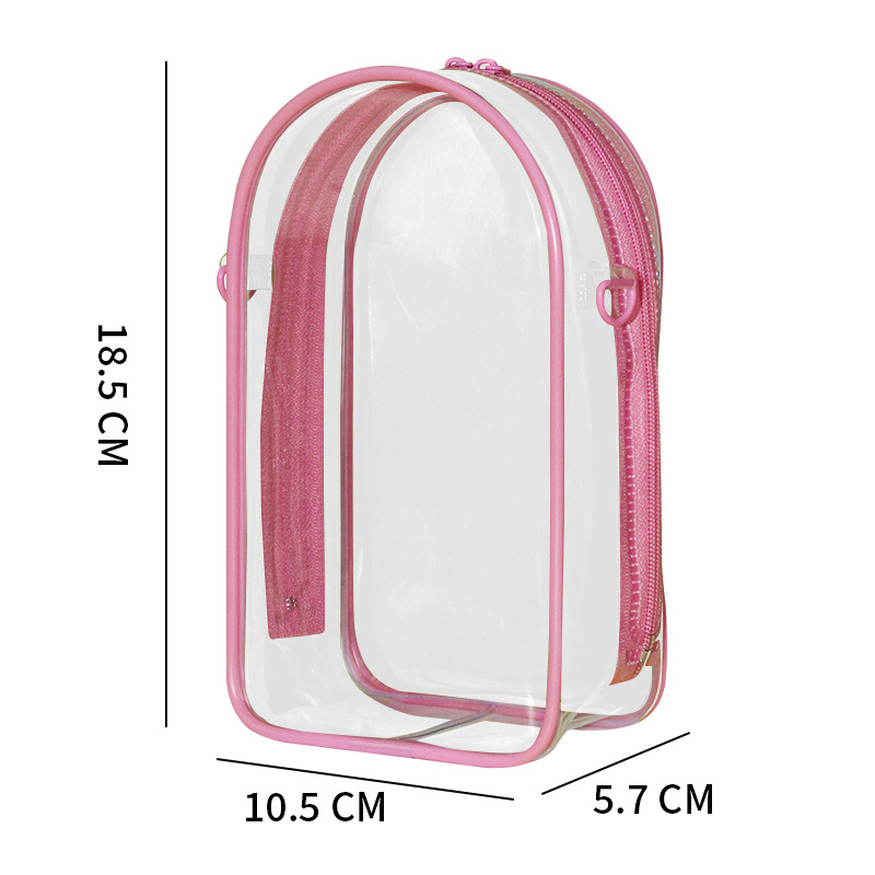 Labubu Crossbody Baby Carrier Bag with D-Ring, Can Be Hung, Transparent Pvc Dustproof Bag, Compatible with First and Third Generation 18.5cm Labubu Doll Bag