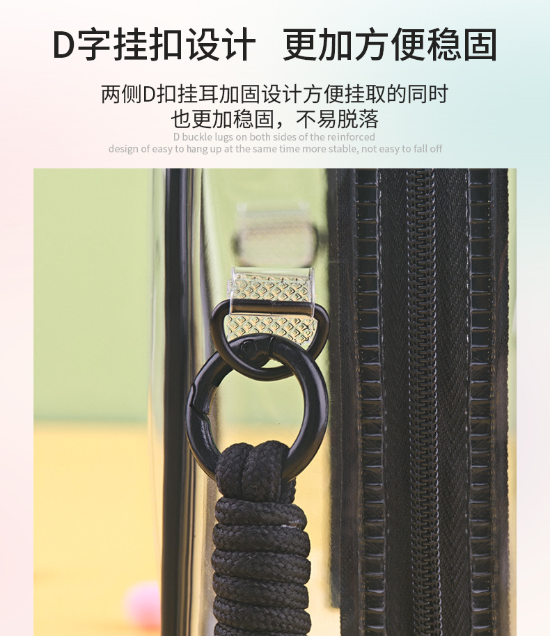Labubu Crossbody Baby Carrier Bag with D-Ring, Can Be Hung, Transparent Pvc Dustproof Bag, Compatible with First and Third Generation 18.5cm Labubu Doll Bag
