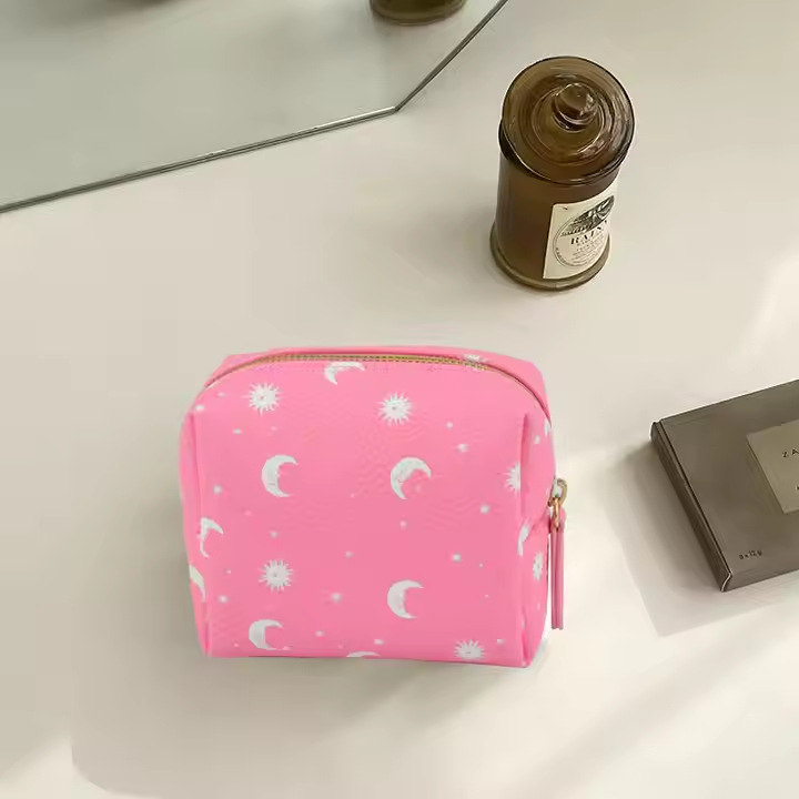 Cute Solid Color Small Wallet Mini Zipper Women's Coin Purse Floral High-Value Cosmetic Bag Large Capacity Storage Bag