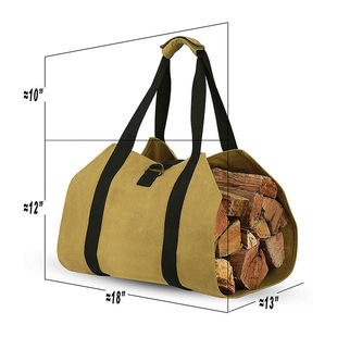 Amazon's Best-Selling Canvas Firewood Bag Portable Shoulder Firewood Storage Bag Outdoor Logging Storage Bag