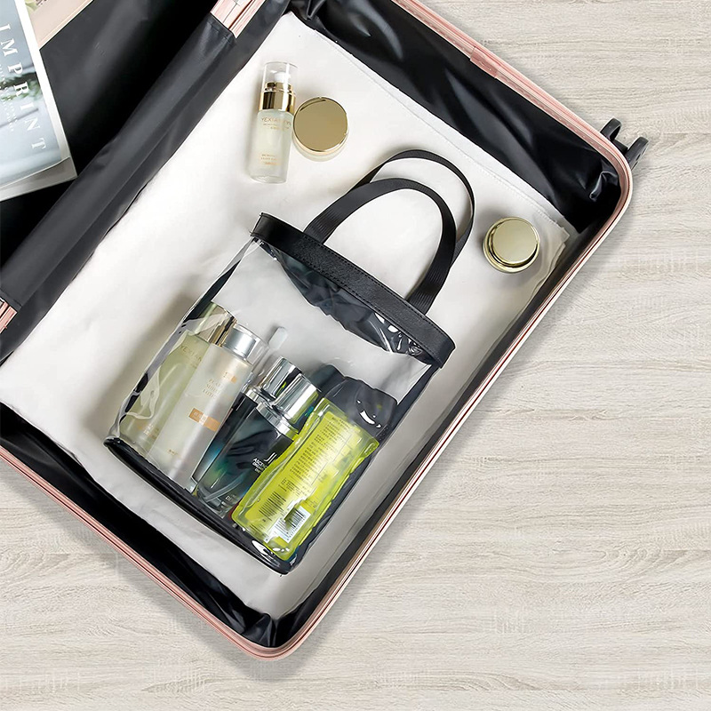 Manufacturer Pvc Storage Bag Multifunctional Satchel Cosmetics Cosmetics Bag Wash Bag Drawstring Opening Tote Bag