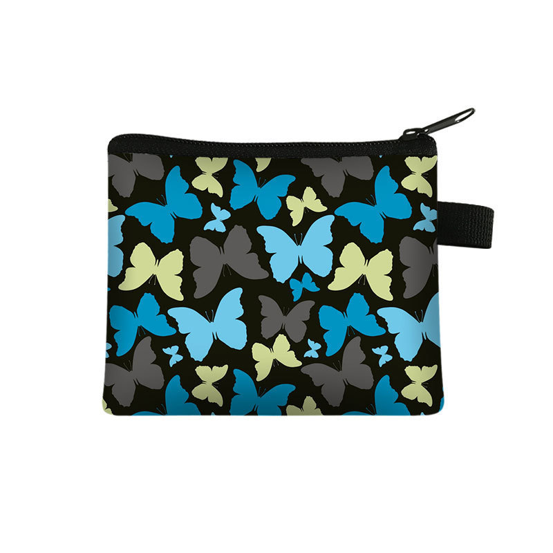 Amazon's New Cool Butterfly Print Coin Purse Student Portable Card Holder Coin Key Storage Bag Polyester