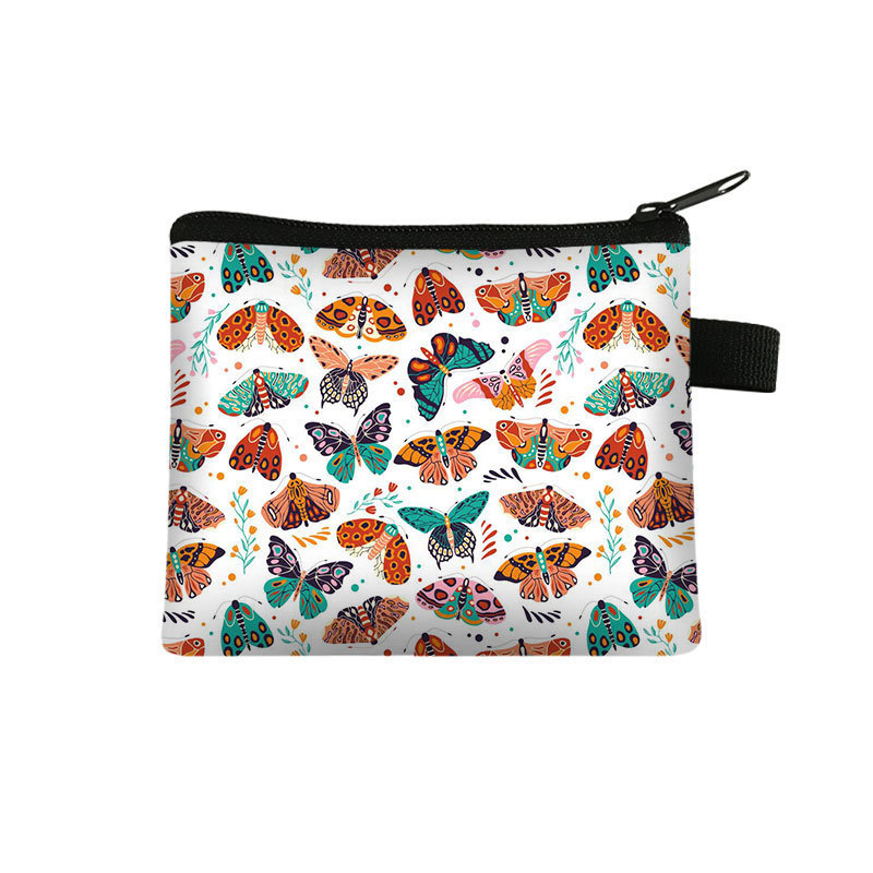 Amazon's New Cool Butterfly Print Coin Purse Student Portable Card Holder Coin Key Storage Bag Polyester