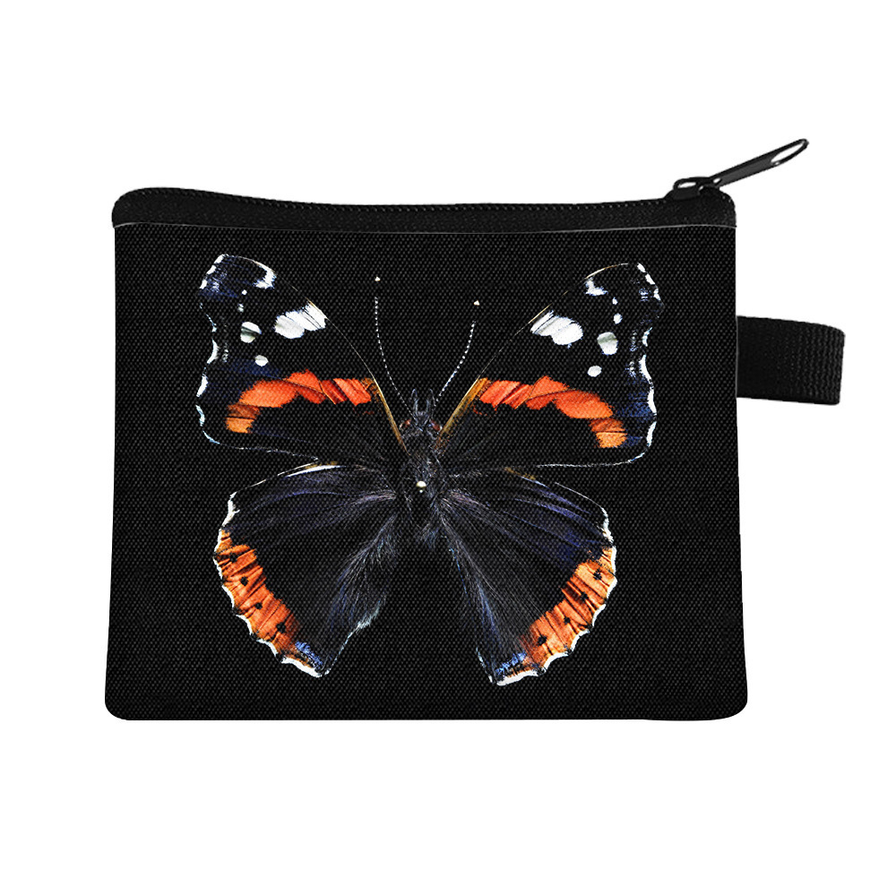 Amazon's New Cool Butterfly Print Coin Purse Student Portable Card Holder Coin Key Storage Bag Polyester
