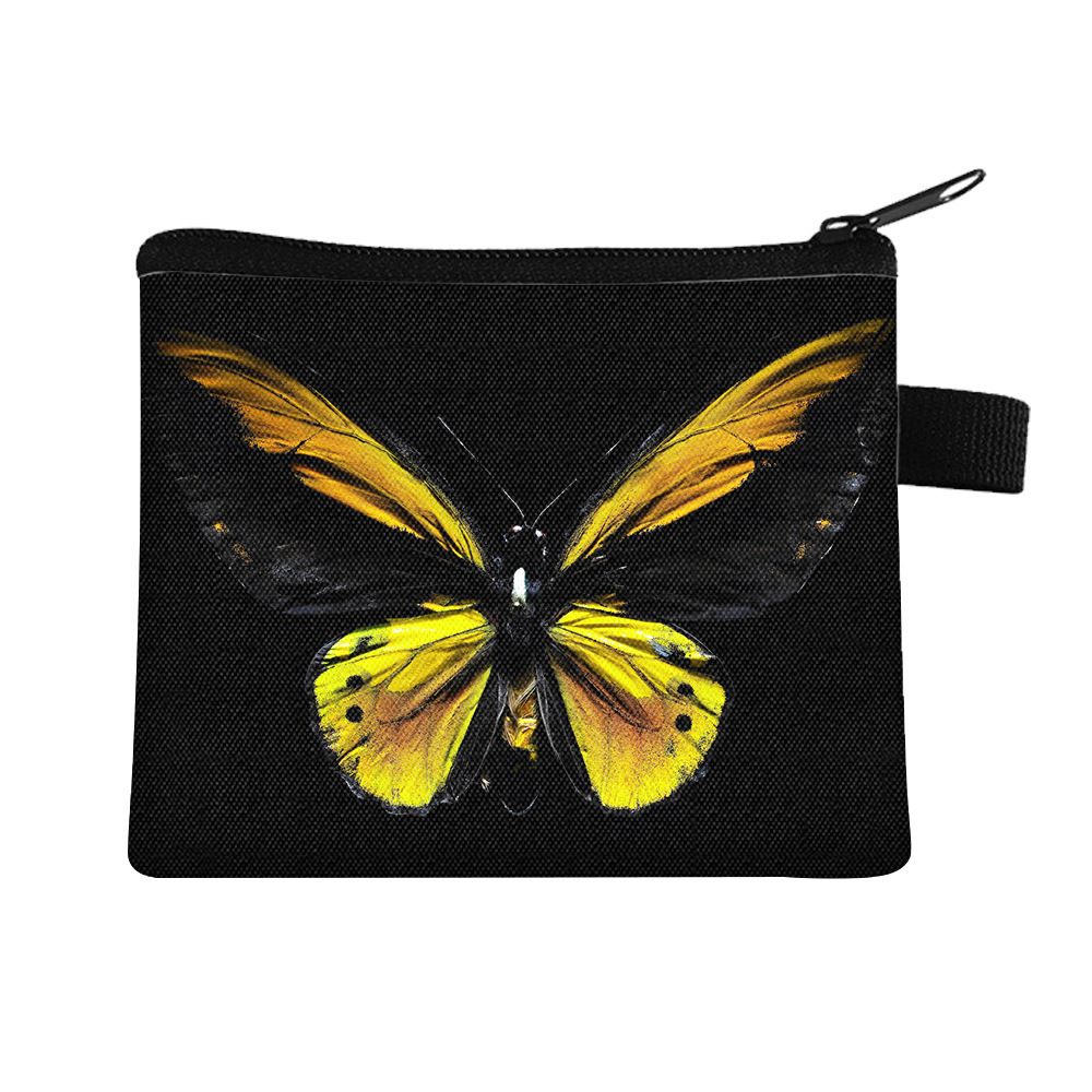 Amazon's New Cool Butterfly Print Coin Purse Student Portable Card Holder Coin Key Storage Bag Polyester