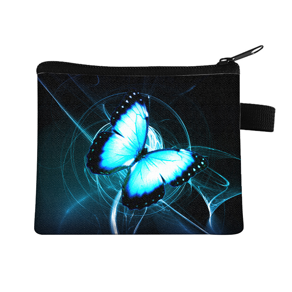 Amazon's New Cool Butterfly Print Coin Purse Student Portable Card Holder Coin Key Storage Bag Polyester