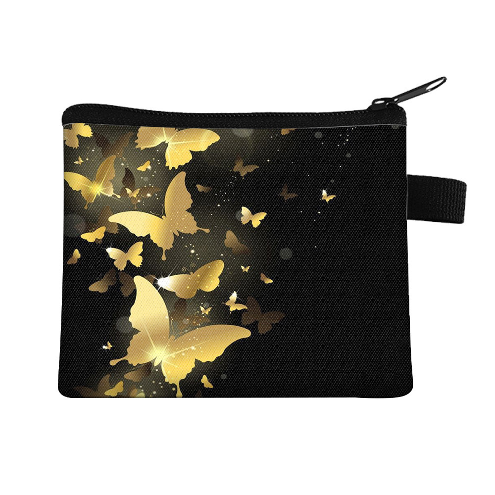 Amazon's New Cool Butterfly Print Coin Purse Student Portable Card Holder Coin Key Storage Bag Polyester