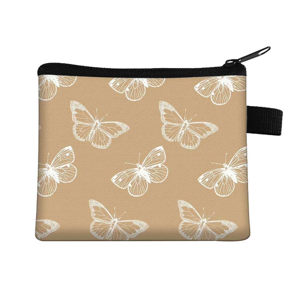Amazon's New Cool Butterfly Print Coin Purse Student Portable Card Holder Coin Key Storage Bag Polyester