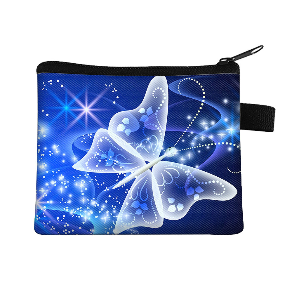 Amazon's New Cool Butterfly Print Coin Purse Student Portable Card Holder Coin Key Storage Bag Polyester