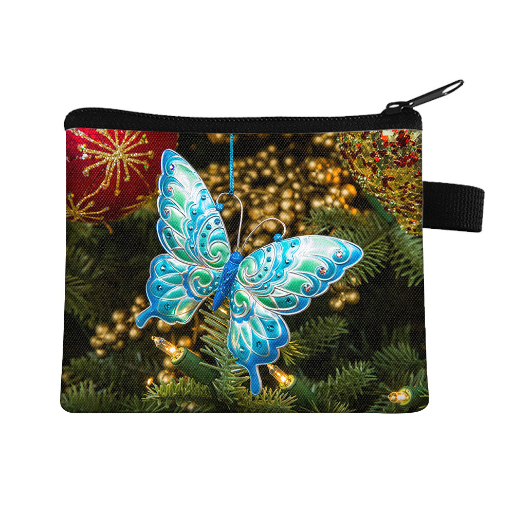 Amazon's New Cool Butterfly Print Coin Purse Student Portable Card Holder Coin Key Storage Bag Polyester
