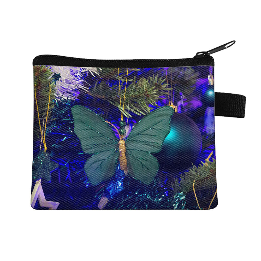 Amazon's New Cool Butterfly Print Coin Purse Student Portable Card Holder Coin Key Storage Bag Polyester