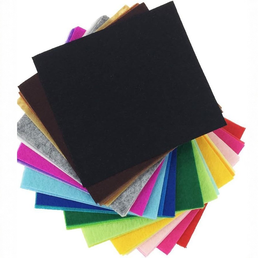 42 Pieces Felt Fabric Sheets 10cm Sizes Customizable Mixed Color DIY Craft Square