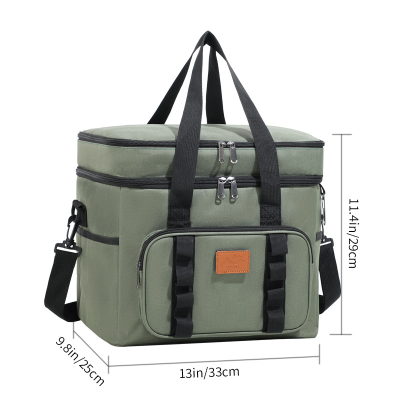 Cross-Border Amazon Large-Capacity Outdoor Camping Ice Bag Picnic Thickened Aluminum Foil Thermal Insulation Bag Fruit Preservation