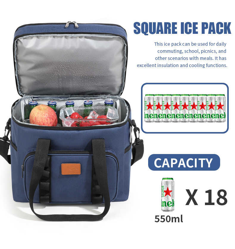 Cross-Border Amazon Large-Capacity Outdoor Camping Ice Bag Picnic Thickened Aluminum Foil Thermal Insulation Bag Fruit Preservation
