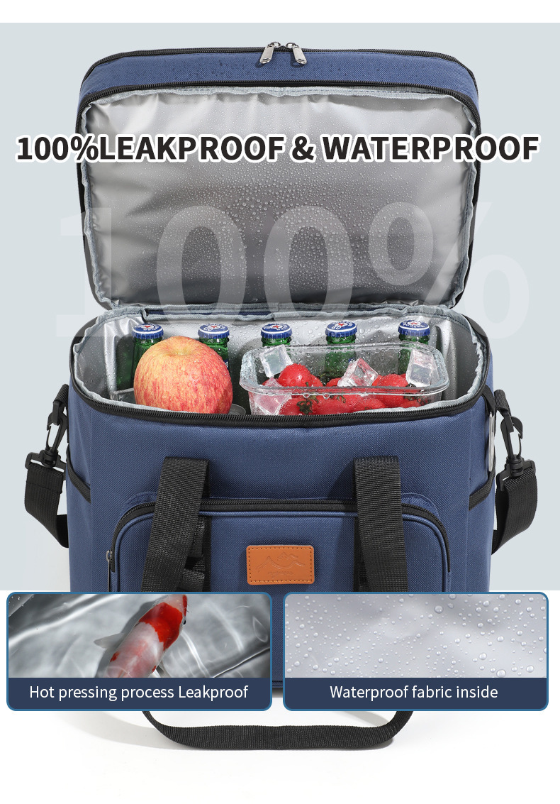 Cross-Border Amazon Large-Capacity Outdoor Camping Ice Bag Picnic Thickened Aluminum Foil Thermal Insulation Bag Fruit Preservation