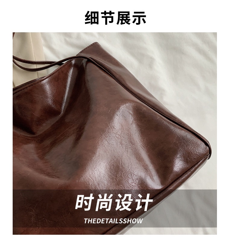 New Trendy Ins Women's Shoulder Fashion Textured Handbag Large Capacity Versatile Tote Bag Small Manufacturer