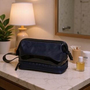 Factory Direct Sales New Pu Cosmetic Handbag Men's 2024 New Fashion Men's Cosmetic Bag Manufacturer