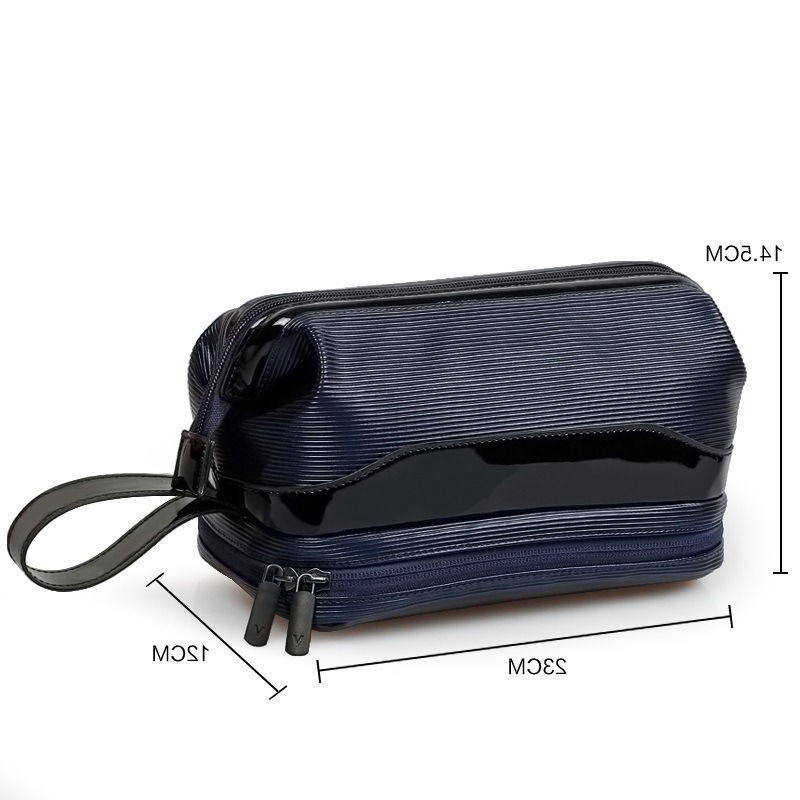 Factory Direct Sales New Pu Cosmetic Handbag Men's 2024 New Fashion Men's Cosmetic Bag Manufacturer