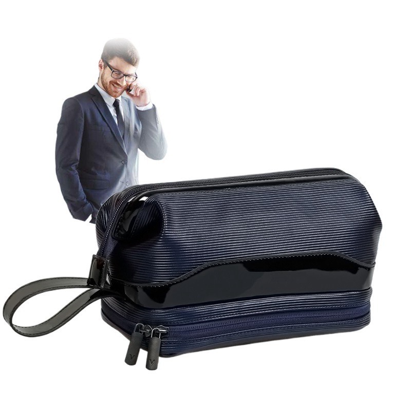Factory Direct Sales New Pu Cosmetic Handbag Men's 2024 New Fashion Men's Cosmetic Bag Manufacturer