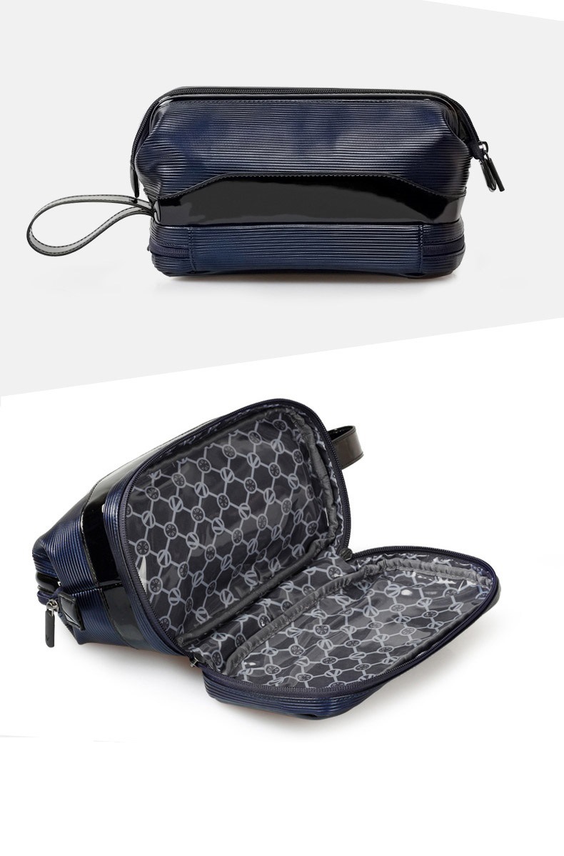 Factory Direct Sales New Pu Cosmetic Handbag Men's 2024 New Fashion Men's Cosmetic Bag Manufacturer