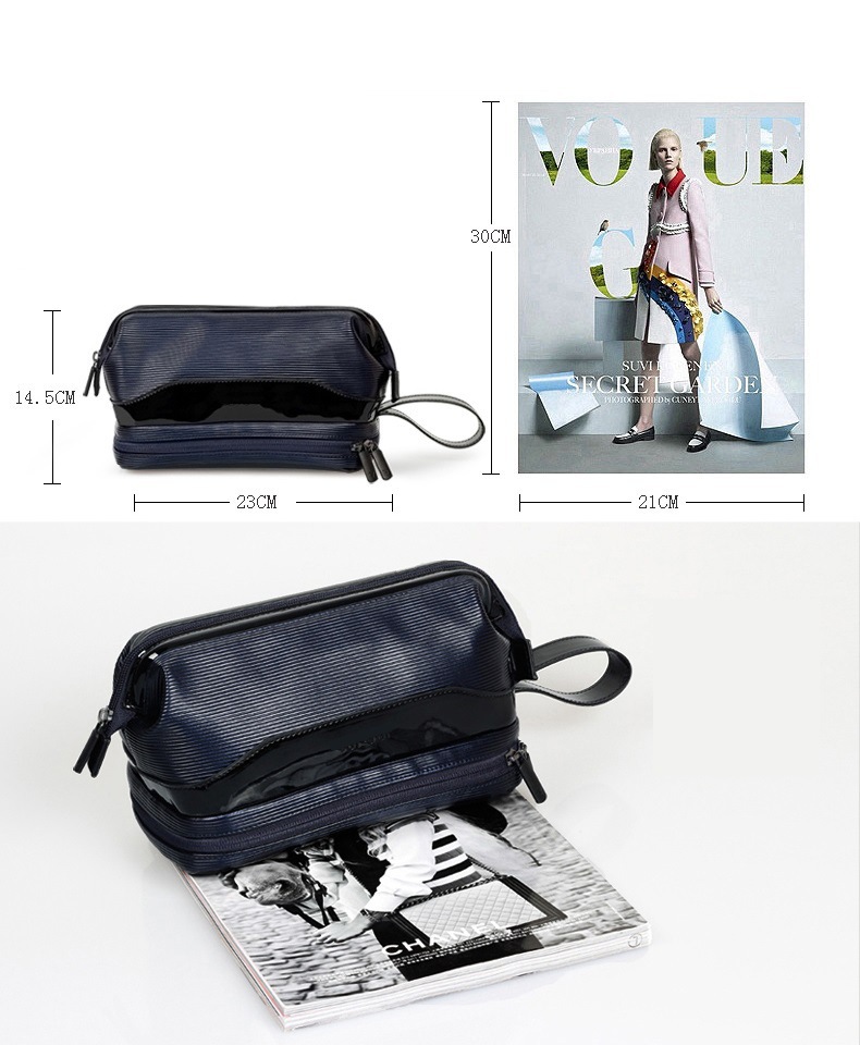 Factory Direct Sales New Pu Cosmetic Handbag Men's 2024 New Fashion Men's Cosmetic Bag Manufacturer