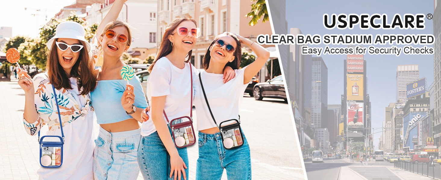 Uspeclare Transparent Wallet Stadium Approved Crossbody Bag Unisex Crossbody Bag