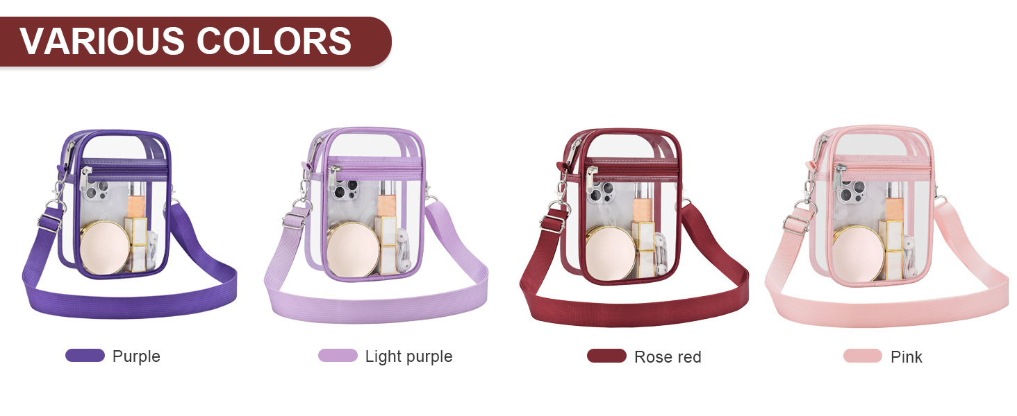 Uspeclare Transparent Wallet Stadium Approved Crossbody Bag Unisex Crossbody Bag