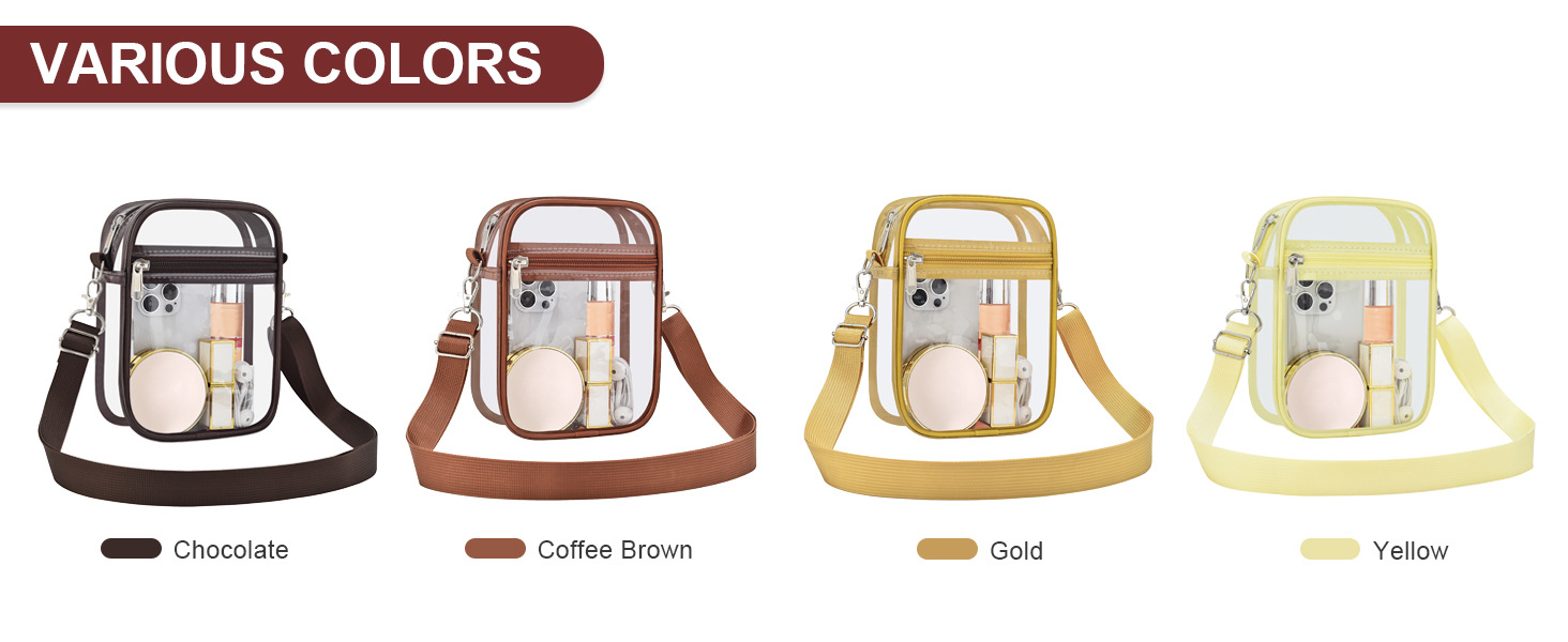 Uspeclare Transparent Wallet Stadium Approved Crossbody Bag Unisex Crossbody Bag