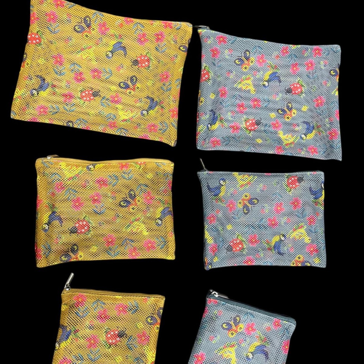 Customized Ladybug Duck Green Leaf Flower Diamond-Shaped Mesh Bag Key Bag Makeup Bag Storage Japanese and Korean Style
