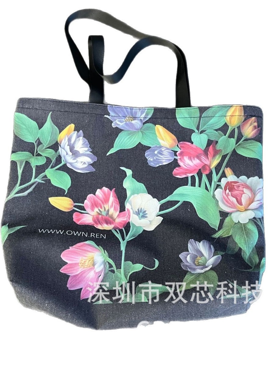Tulip Print Canvas Bag, Women's Shoulder Bag, Floral Canvas Shopping Bag, Souvenir Tote Bag