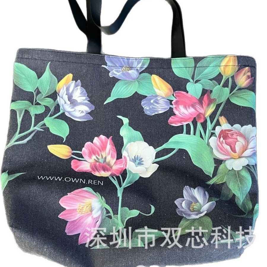 Tulip Print Canvas Bag, Women's Shoulder Bag, Floral Canvas Shopping Bag, Souvenir Tote Bag